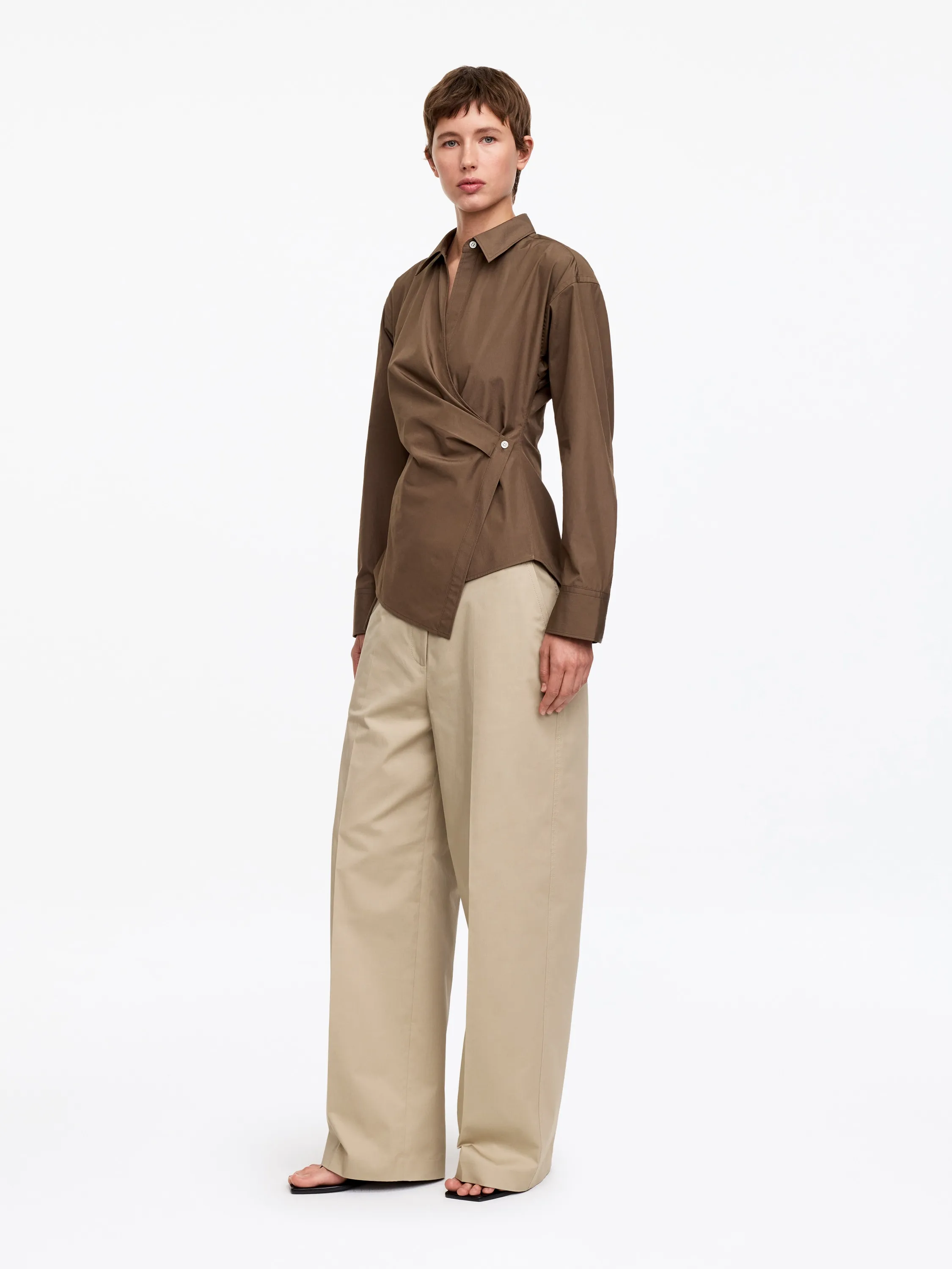 Chemise cache-cœur - Taupe