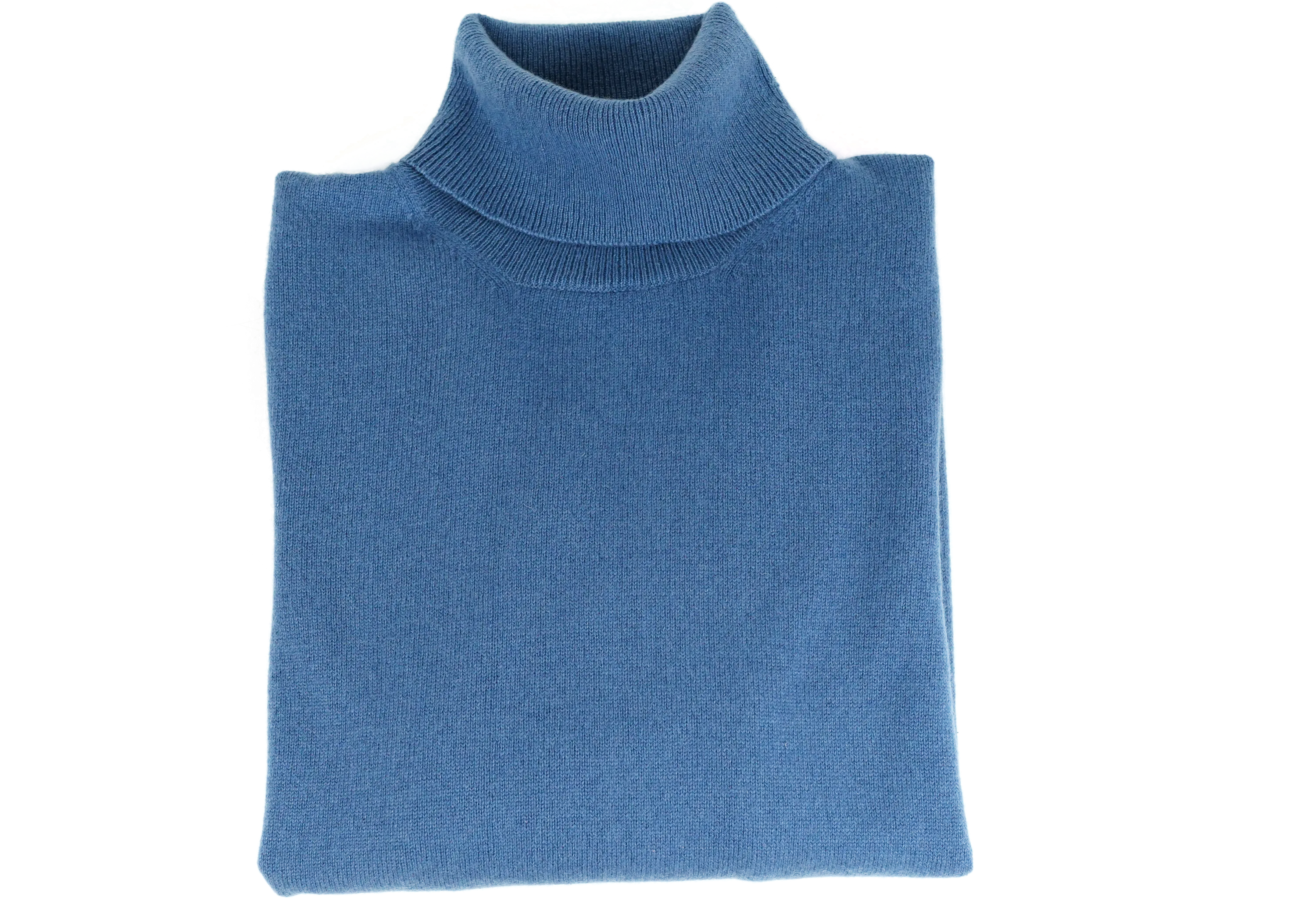 Col roulé femme en pashmina - bleu denim