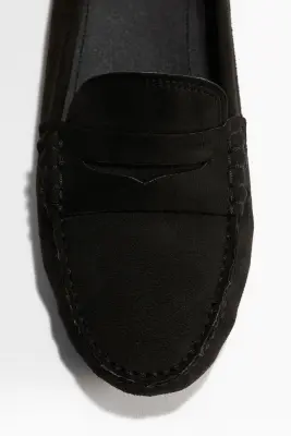 Mocassins en tissu gratté - Noir — photo 2