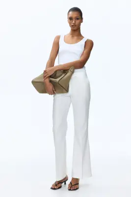 Pantalon chic en lin mélangé - Blanc — photo 1