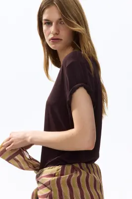 T-shirt loose - Marron foncé — photo 3