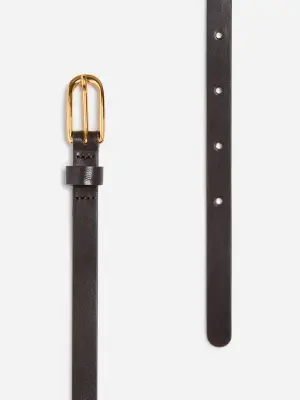 Ceinture fine en cuir - Marron — photo 3