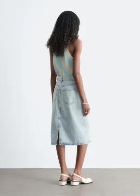 Jupe midi en jean - Bleu clair — photo 5