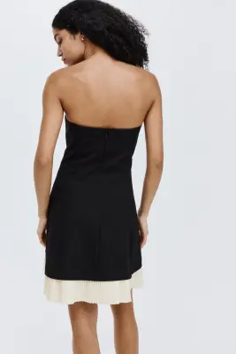 Robe bandeau plissée - Noir — photo 3