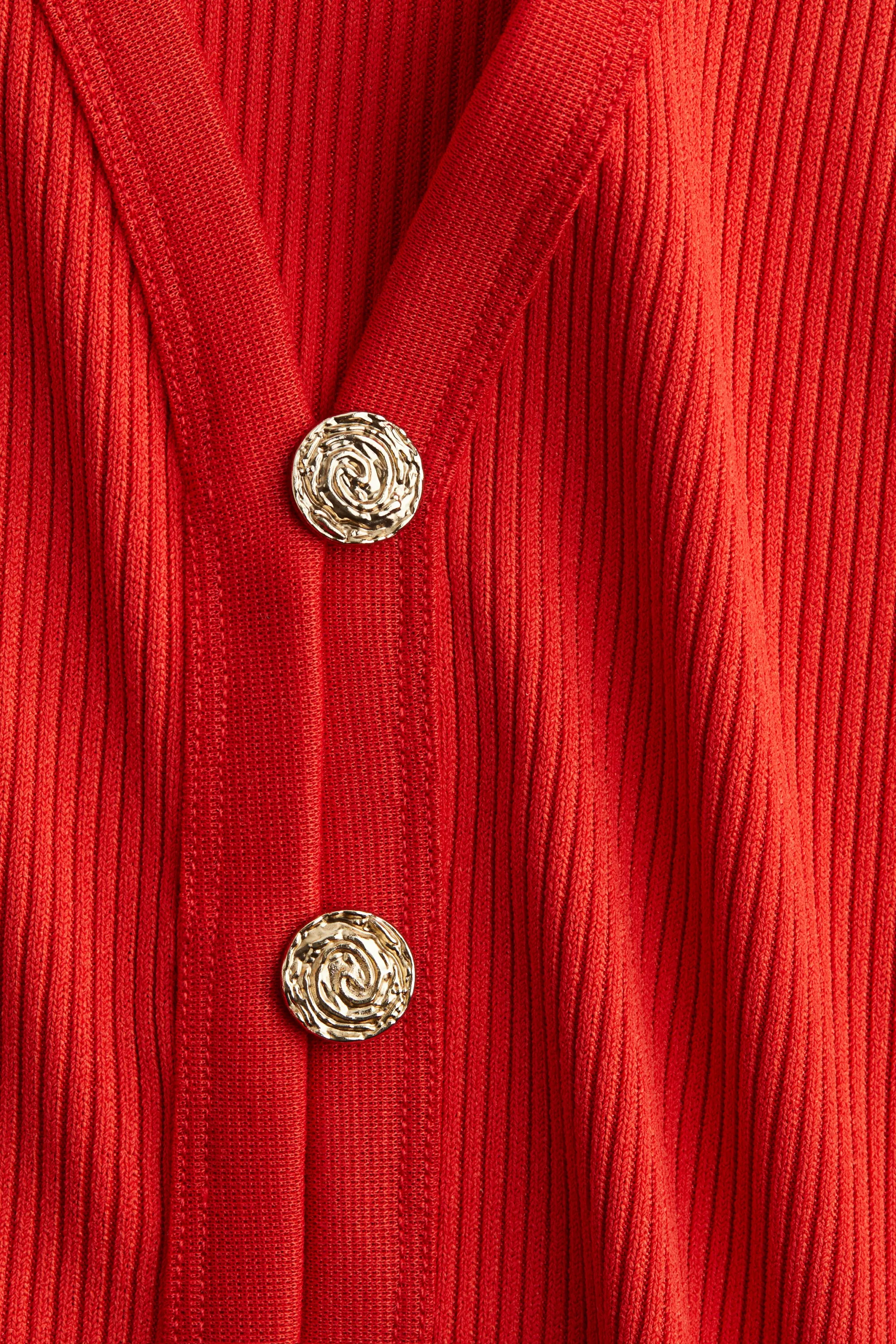 Gilet sans manches en maille côtelée - Rouge