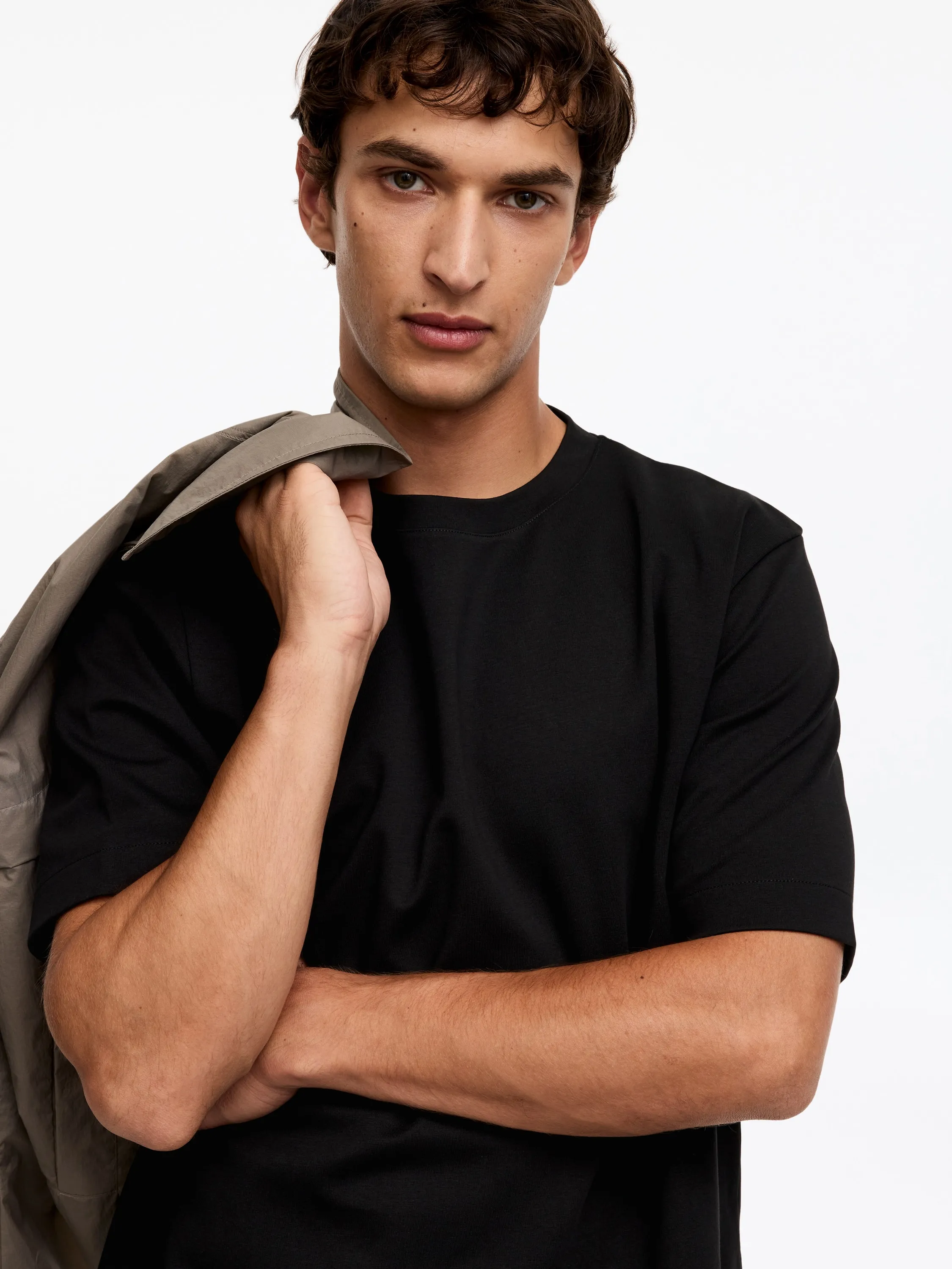 T-shirt carré en interlock - Noir