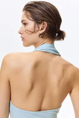 Top dos nu avec détail en métal - Bleu ancien clair — photo 1