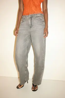 Barrel High Waist Jeans - Gris denim — photo 1