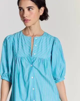 Robe Nicoletta rayures turquoise — photo 2