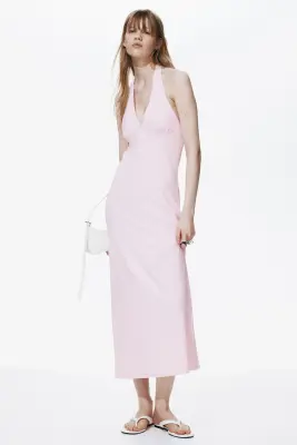Robe maxi avec dos nu - Rose clair — photo 1