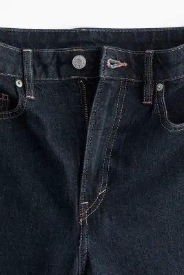 Slim Straight High Jeans - Bleu denim foncé — photo 2