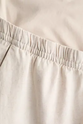 MAMA Pantalon à cordon en lin mélangé - Beige clair — photo 4