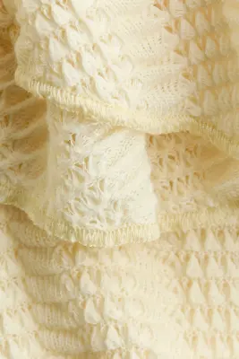 Robe volantée en maille pointelle - Jaune clair — photo 4