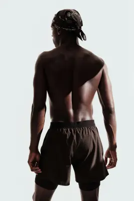 Short de sport superposé DryMove™ - Marron — photo 2
