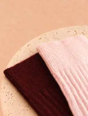 Pack chaussettes cachemire - Rose — photo 2