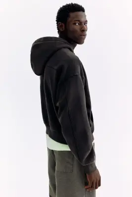 Veste imprimée Oversized Fit avec capuche et zip - Noir/Original — photo 3