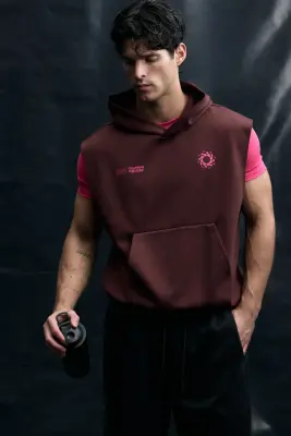 Hoodie de sport sans manches DryMove™ - Bordeaux/365 Training Team — photo 2