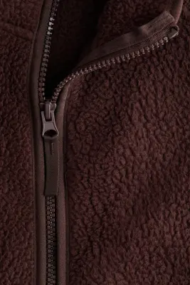 Veste sans manches Regular Fit en tissu Teddy bear - Brun expresso — photo 4