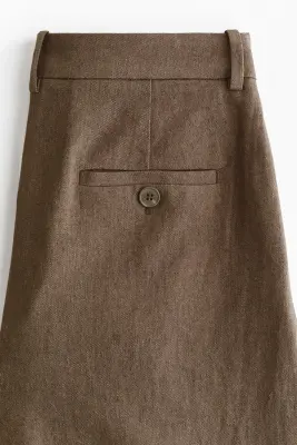 Linen-blend balloon trousers - Taupe foncé — photo 5