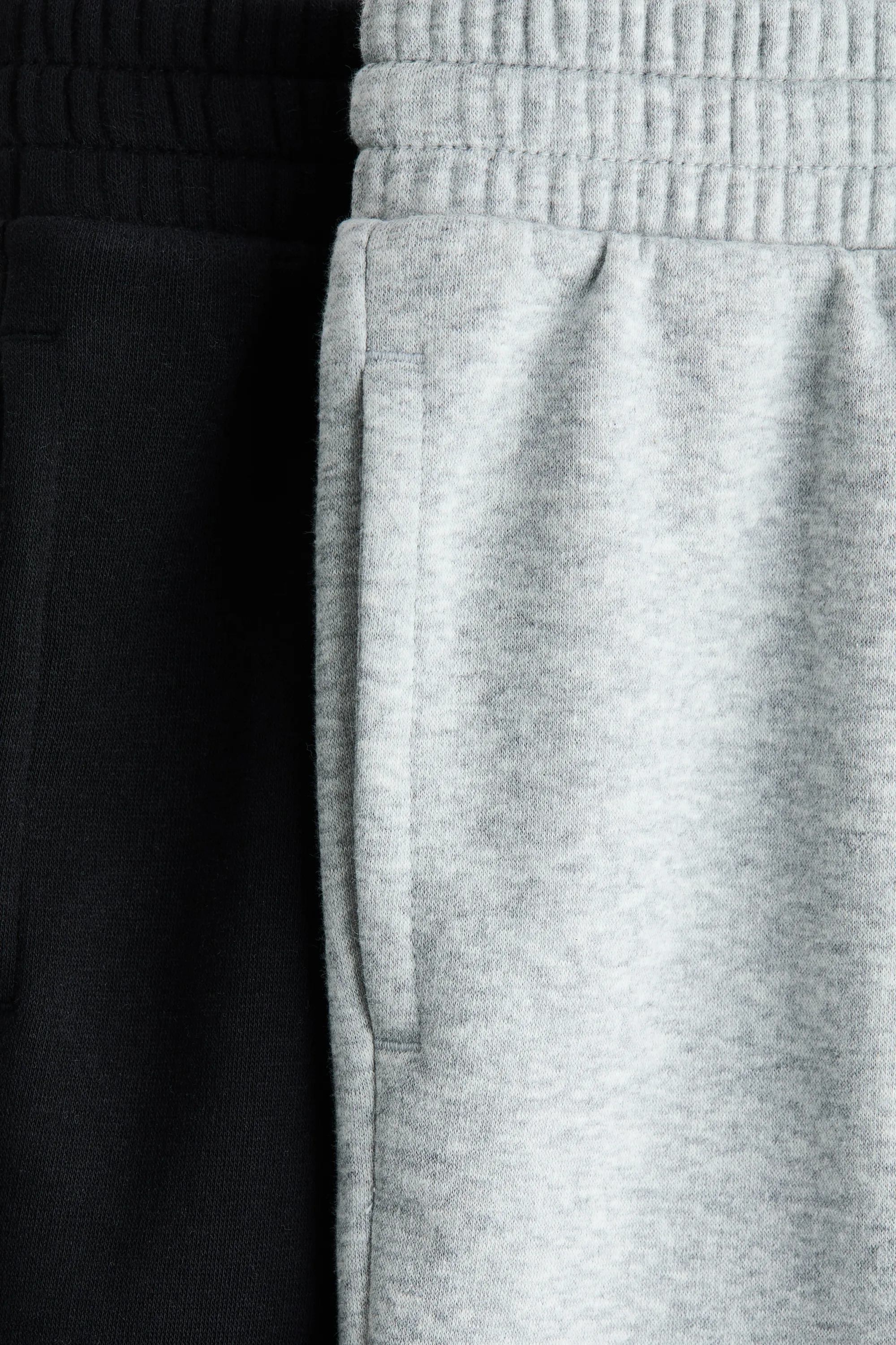 Lot de 2 pantalons jogger en molleton - Noir/gris clair