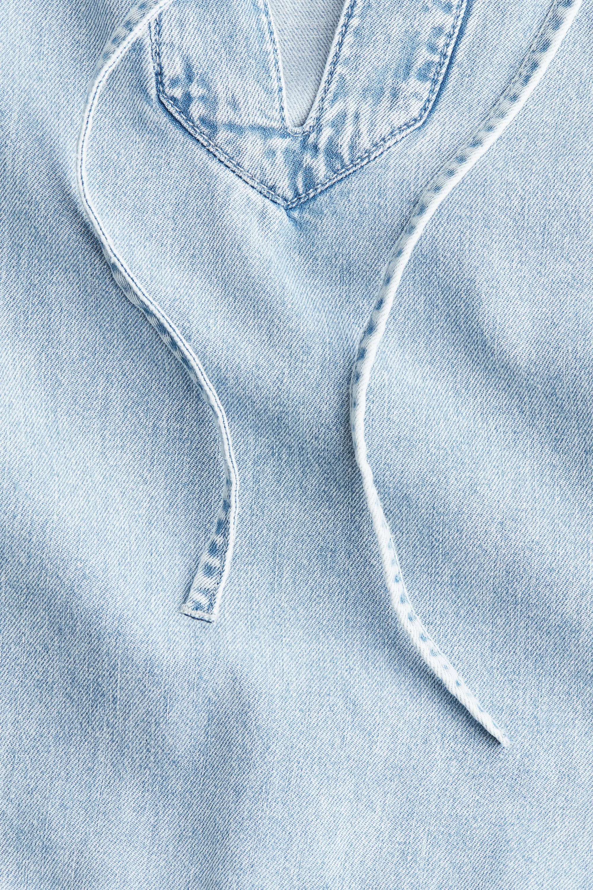 Robe avec base évasée - Bleu denim clair
