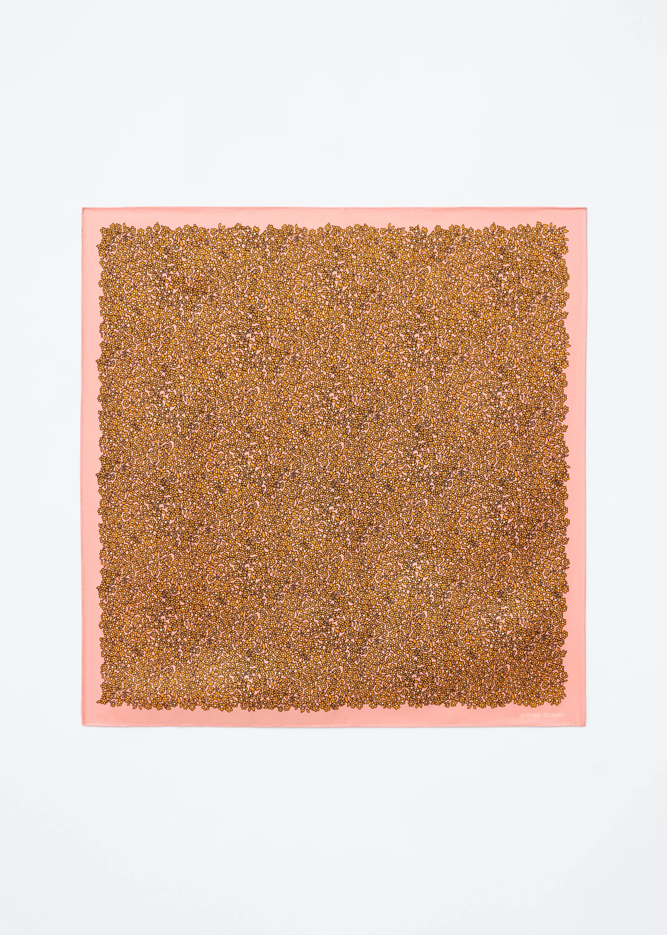 Foulard en soie imprimée - Rose/Motif floral