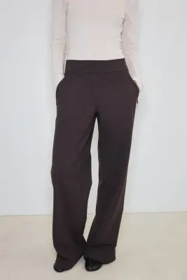 Pantalon large Four-way Stretch - Marron foncé — photo 1
