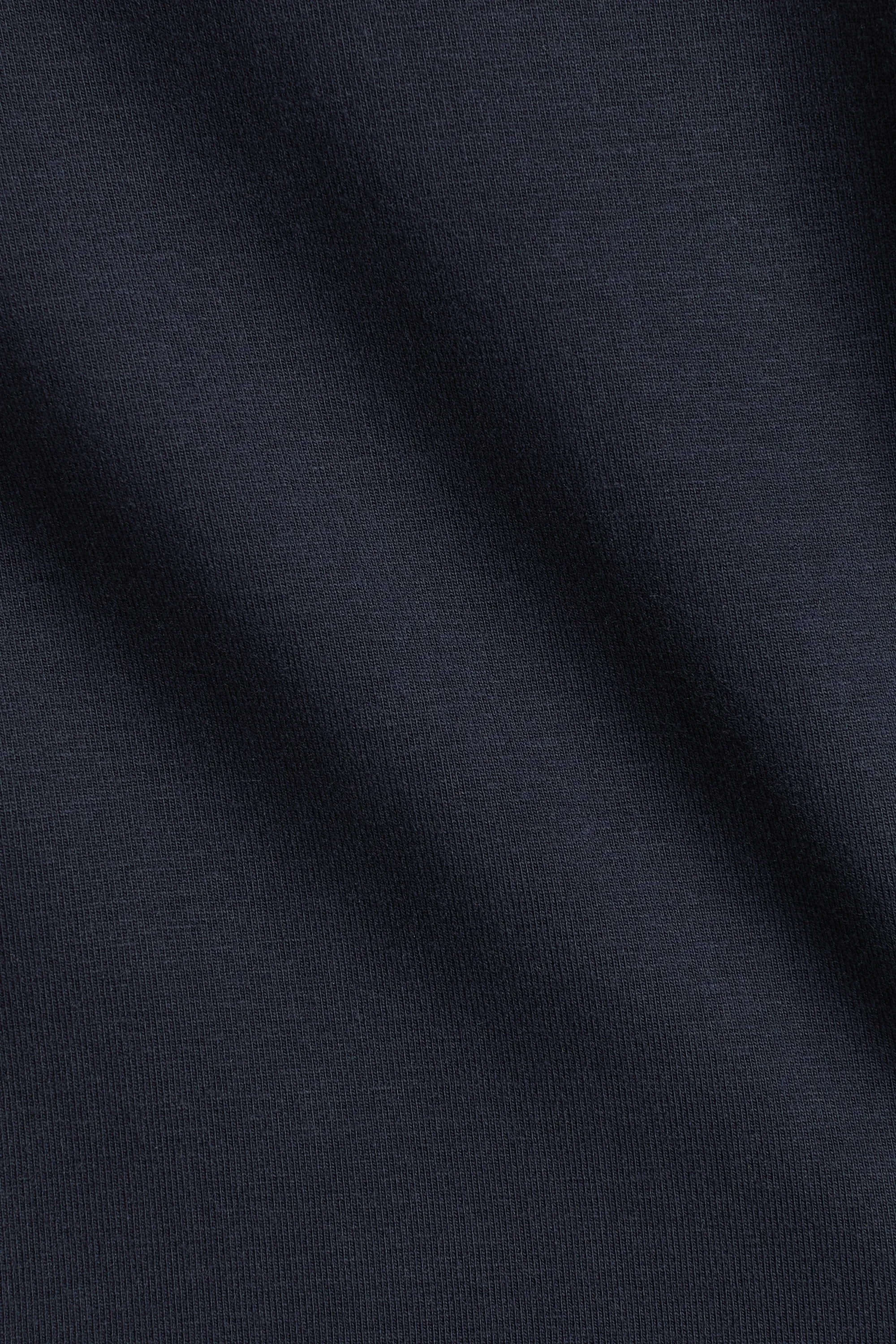 T-shirt en coton avec col cheminée - Bleu marine