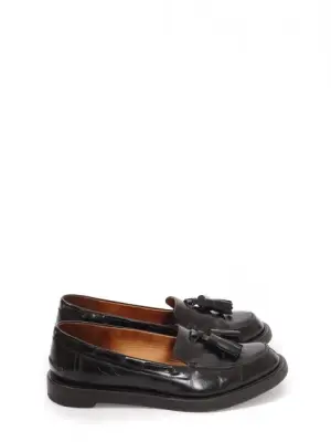 Mocassins à gland plat bout rond en cuir glacé noir Prix boutique 600€ Taille 39 — photo 1