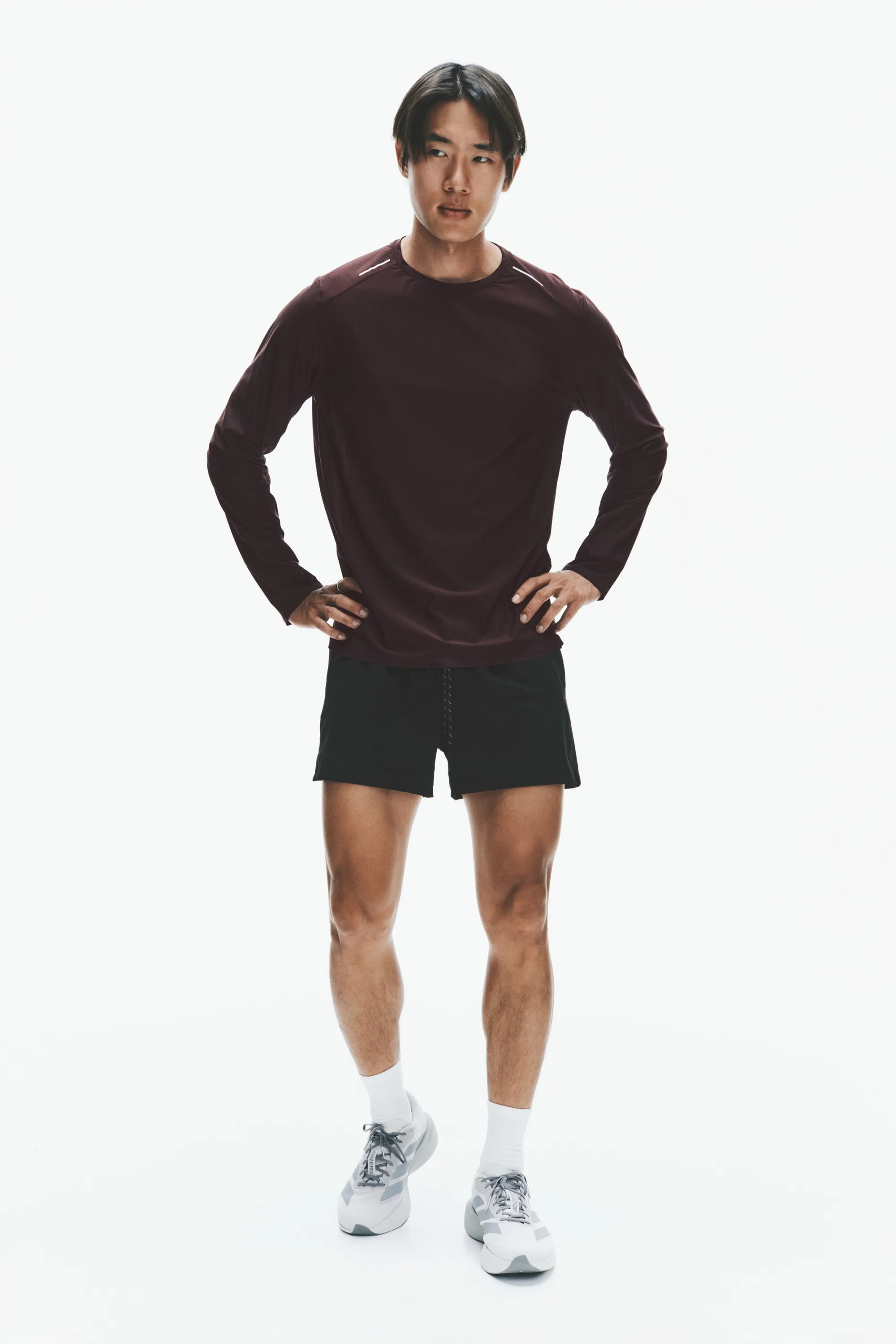 T-shirt de running à manches longues CoolMove™ - Prune chocolat