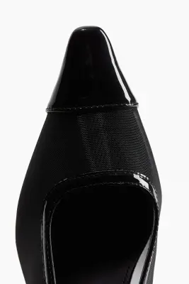 Escarpins en mesh avec bride arrière - Noir — photo 1