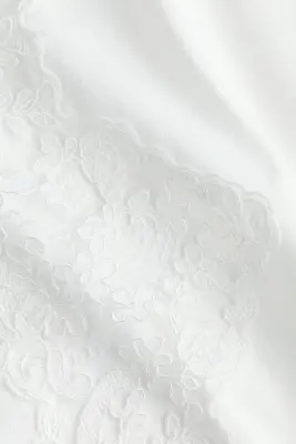 T-shirt en coton avec dentelle - Blanc — photo 4