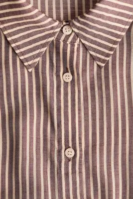 Chemise de plage - Marron/rayé — photo 3