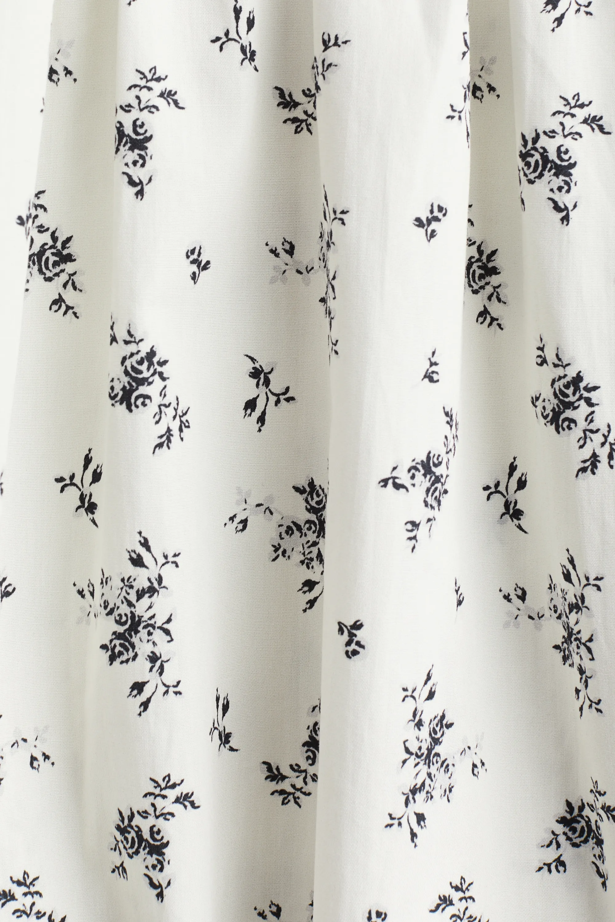 Robe à plis nervure avec jupe évasée - Crème/fleuri