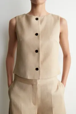GILET DE TAILLEUR - SABLE — photo 2
