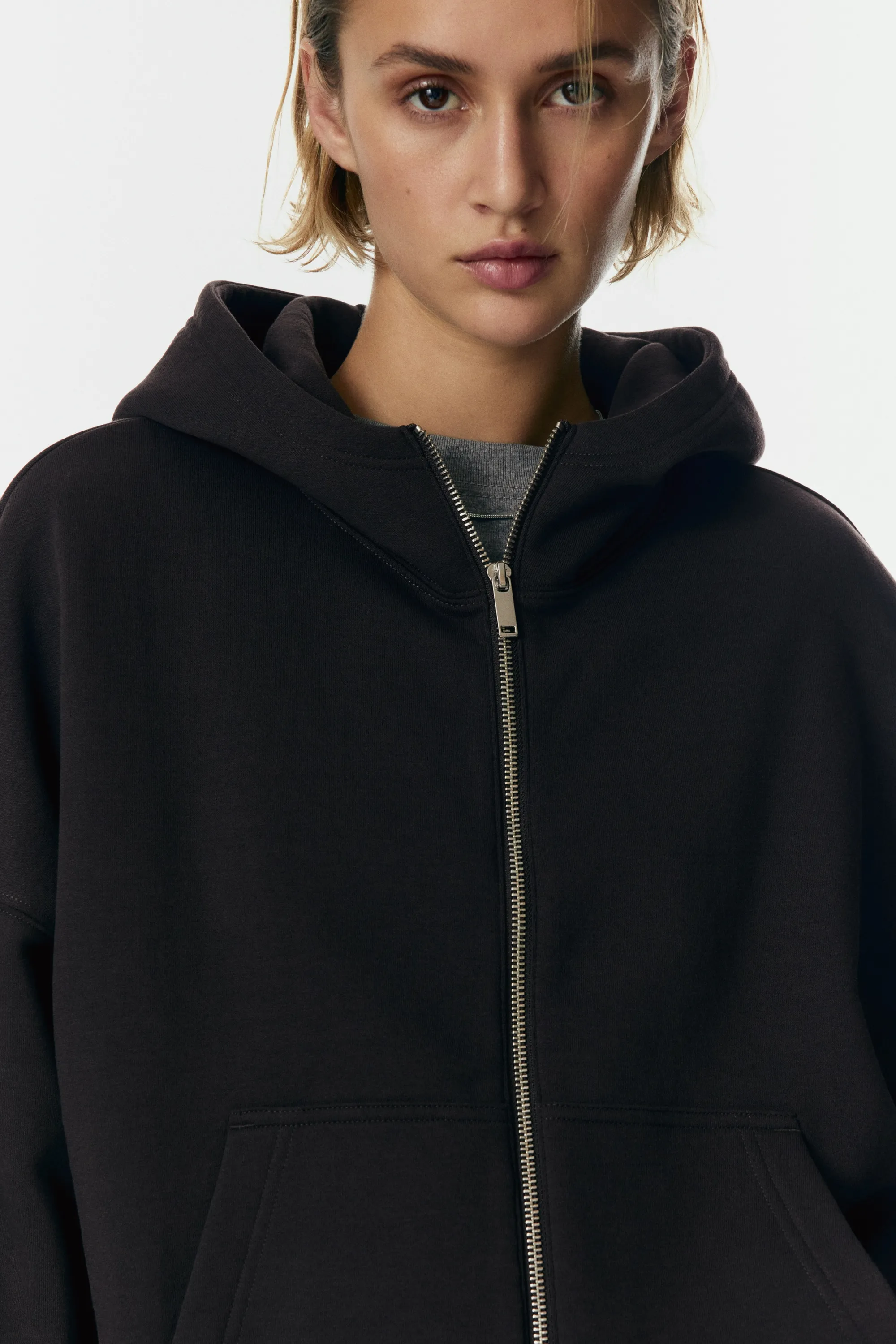 Veste à capuche zippée - Noir