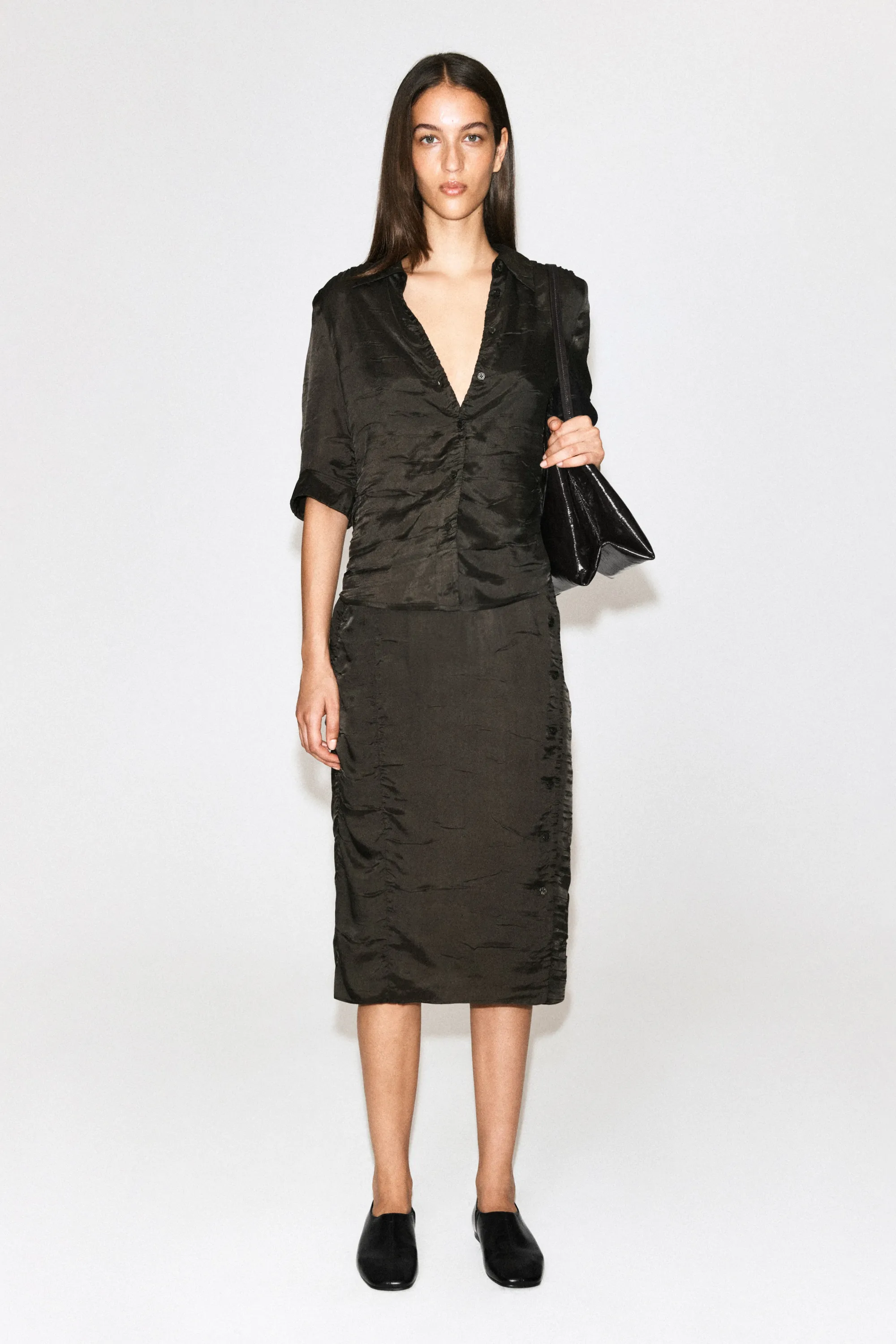 CHEMISE TEXTURÉE - BRUN