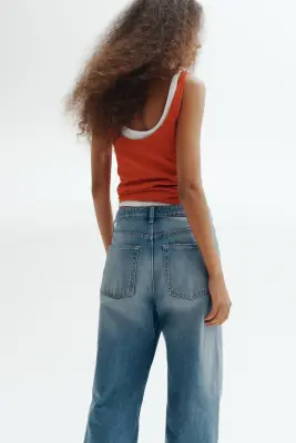 Wide High Waist Jeans - Bleu denim — photo 3