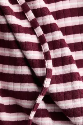 Pantalon côtelé avec cordon de serrage - Bordeaux/rayé — photo 3