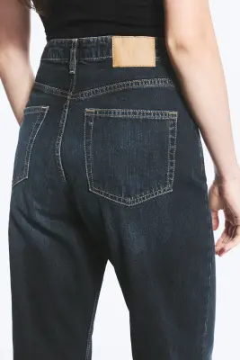 Jean droit standard taille très haute Rowe - Angel Blue - Bleu foncé — photo 3