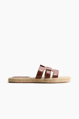 Sandales façon espadrilles - Marron foncé — photo 1