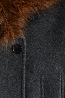 Manteau à fermeture croisée - Gris foncé chiné — photo 5