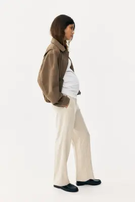 MAMA Pantalon chic en lin mélangé - Beige clair — photo 2