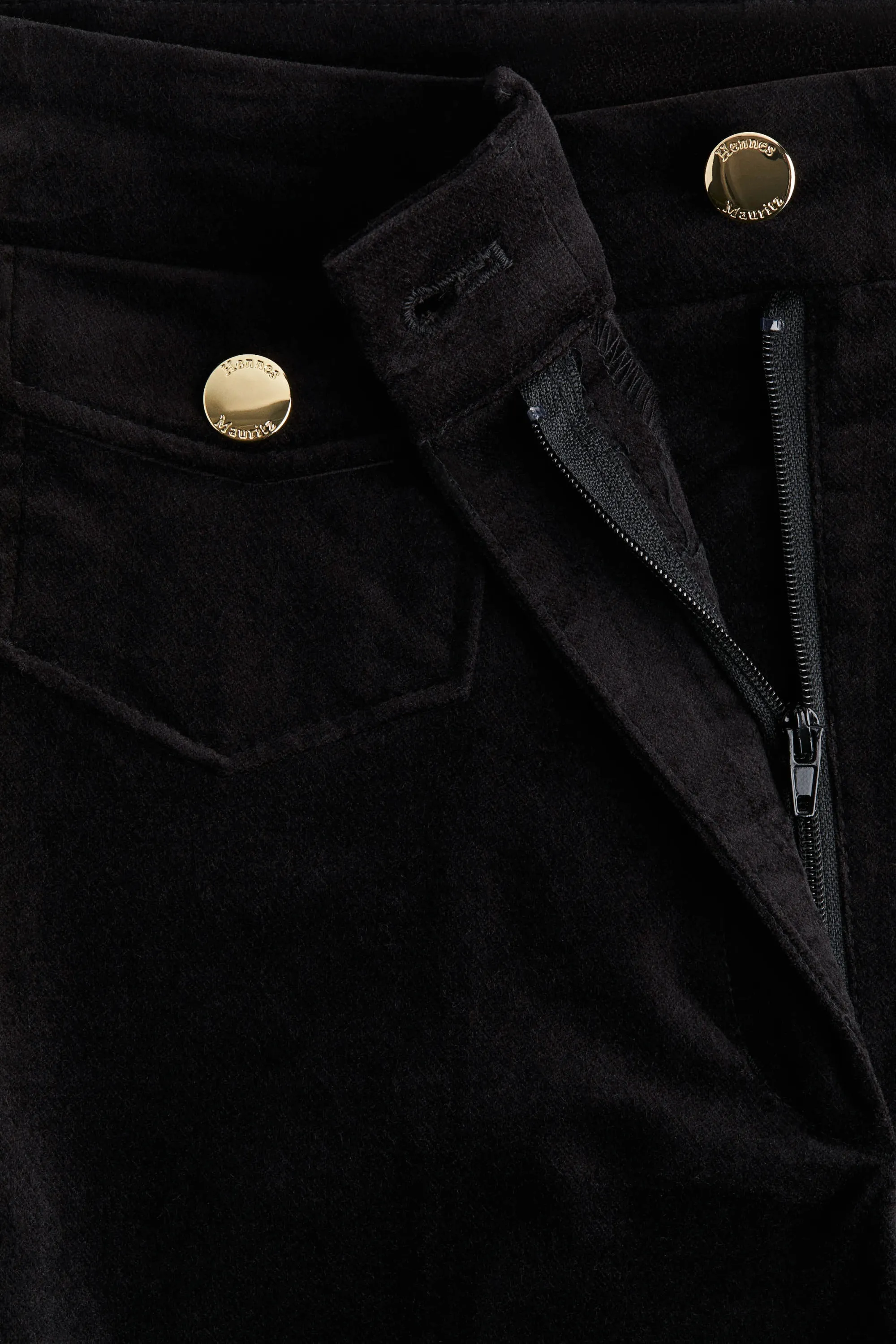Pantalon évasé en velours - Noir