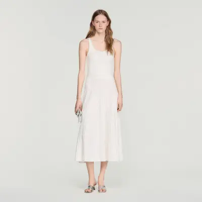 Robe longue en maille strassée