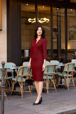 Annette Dress - Bordeaux — photo 3
