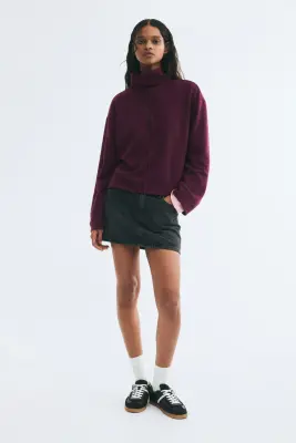 Pull loose avec col cheminée - Bordeaux — photo 2
