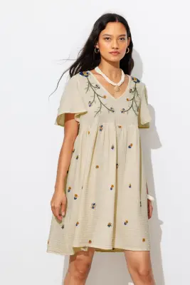 Robe brodée en gaze de coton — photo 3