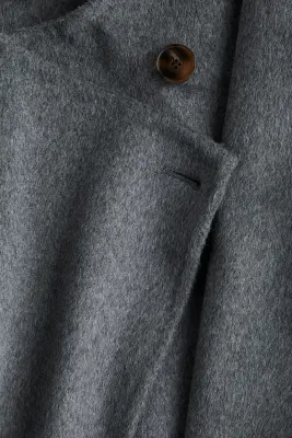 Manteau fait main en laine mélangée - Gris — photo 1