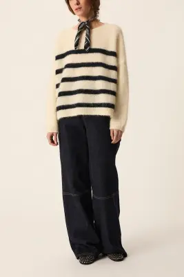 Pull Aleo Creme/Marine - 25 ans — photo 4